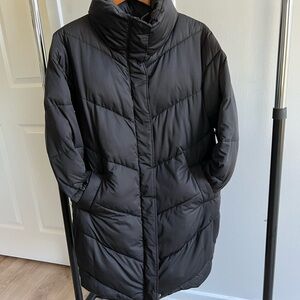JCrew Long Black Puffer Jacket